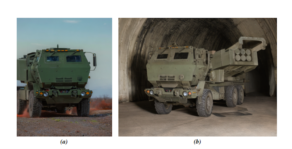 Synthetic images of HIMARS vehicles. 